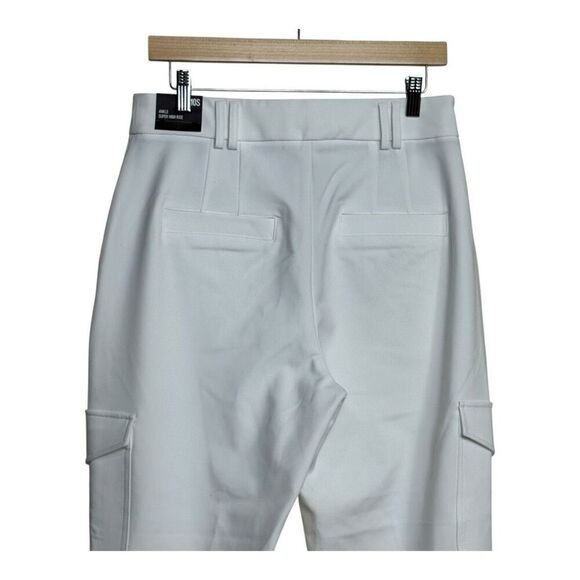 Express White high-waisted cargo pants with elastic waistband, pockets and zippe - Picture 3 of 10